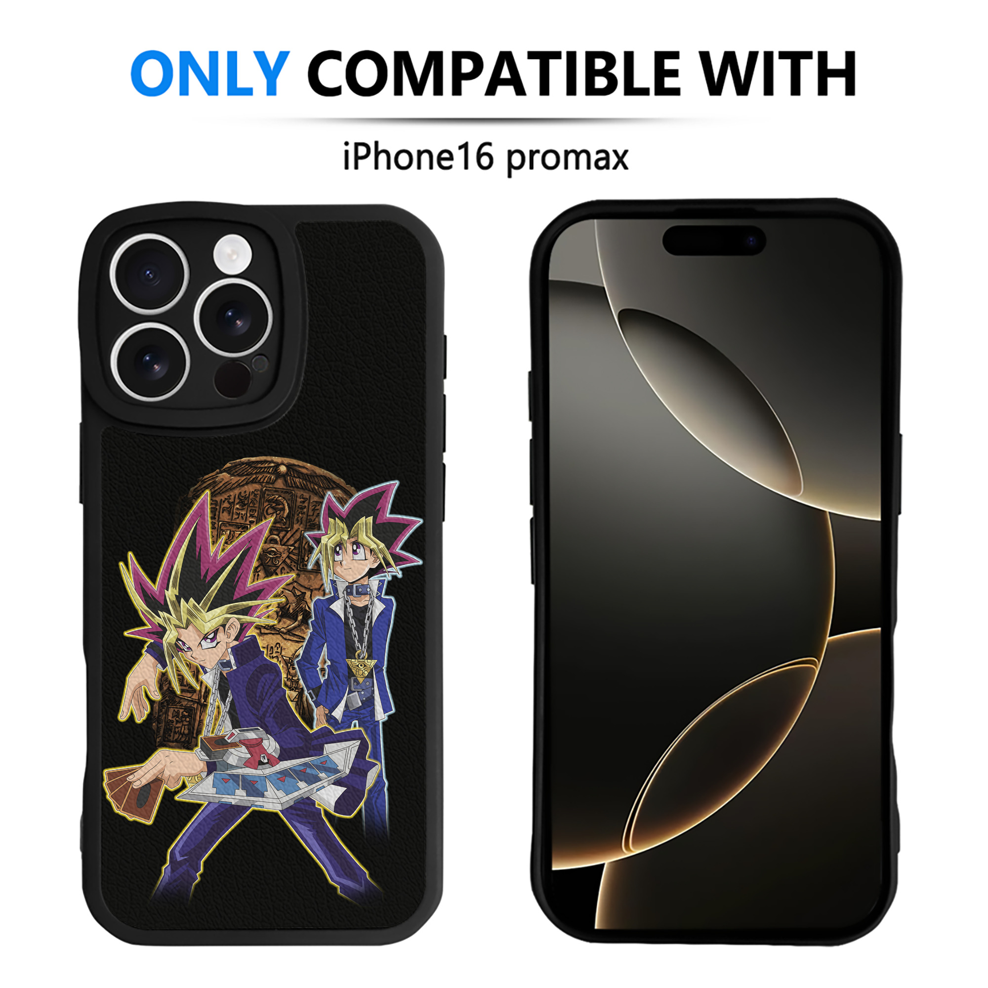 （画像用） 遊☆戯☆王 Yu-Gi-Oh! 【iPhone 16シリーズ対応】シリコンスマホケース（レザー調） 材質：シリコン